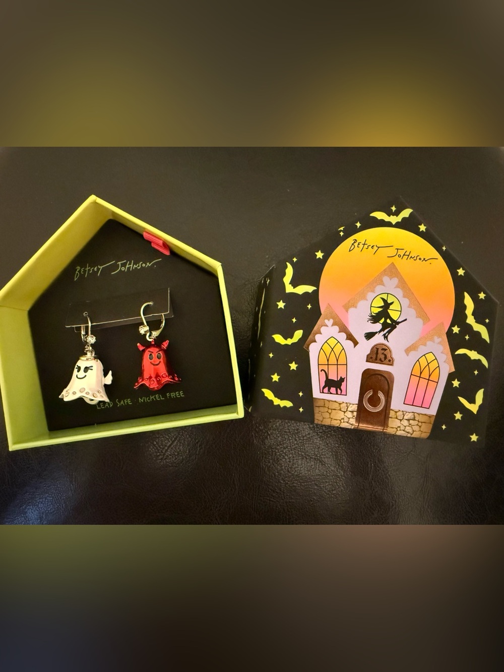 Betsey Johnson Halloween “Angel and Devil” Ghost Earrings
